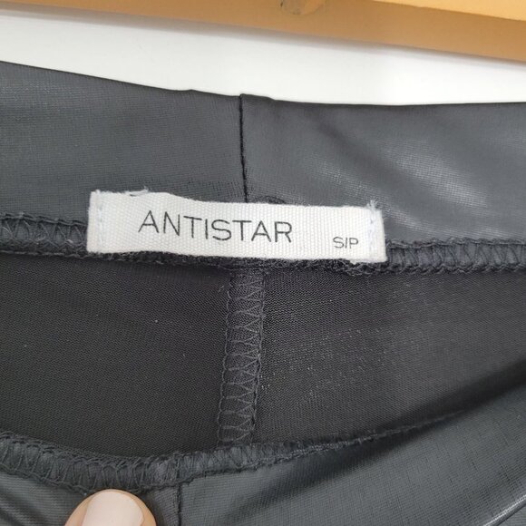 Antistar Black Faux Leather Classic Elastic Waist Leggings Size Small - Picture 3 of 8